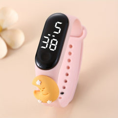 Cartoon Moon Star LED Silicone Watch for Kids