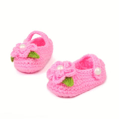 Baby Girls Pearl Flower Crochet Booties and Sandals for Little Feet