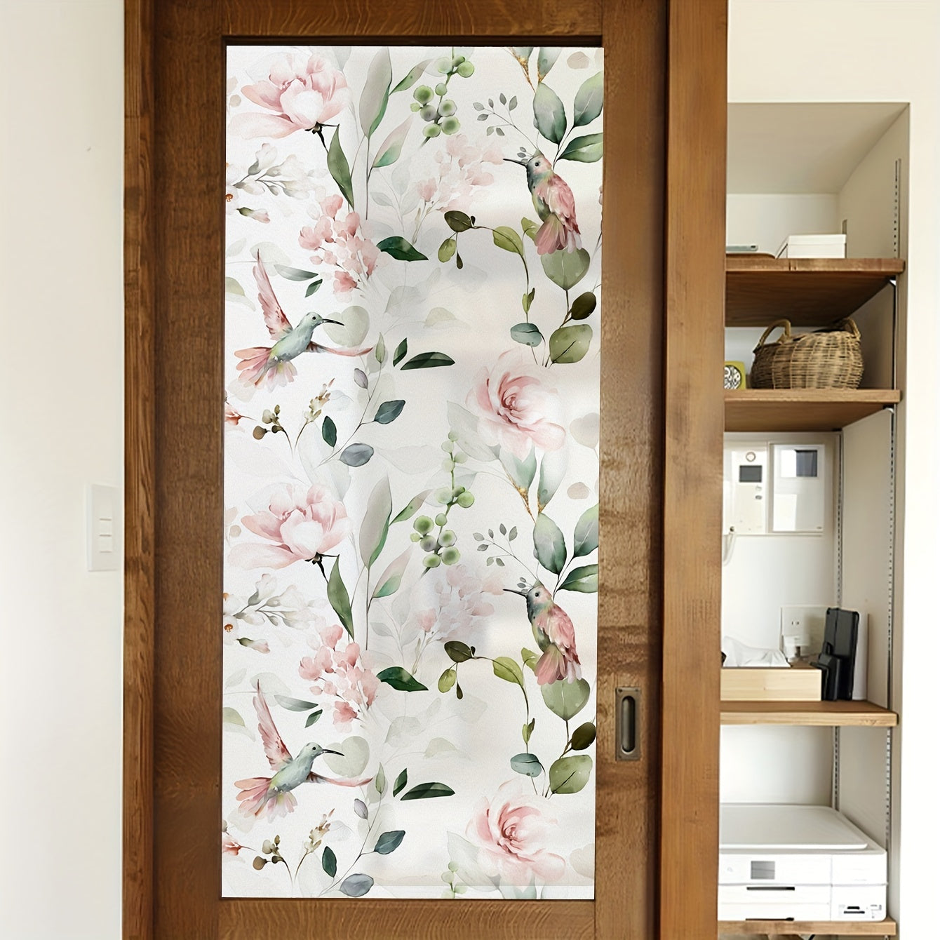 Colorful Bird Flower Plant Privacy Window Film Frosted Heat Insulating
