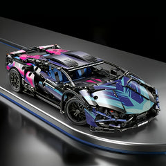 Stylish Cyberpunk Sports Car Building Block Model Medium Difficulty DIY