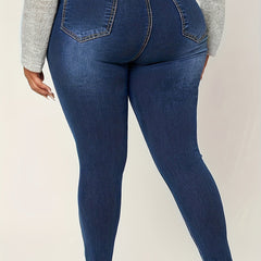 Solid High Rise High Stretch Skinny Jeans