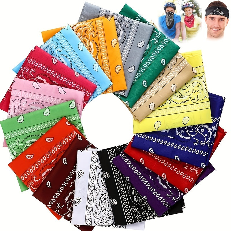 Cashew Flower Square Outdoor Sports Bag Head Scarf for Men