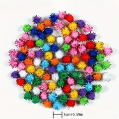 300pcs Colorful Golden Scallion Balls High Elastic Plush Balls