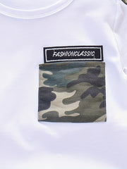 Baby Camouflage 2pcs Outfit Short Sleeve T shirt & Shorts Set