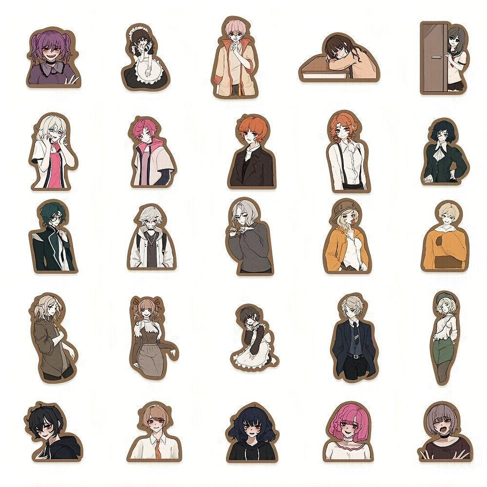 50pcs Blackened Character Graffiti Sticker Waterproof DIY Stickers