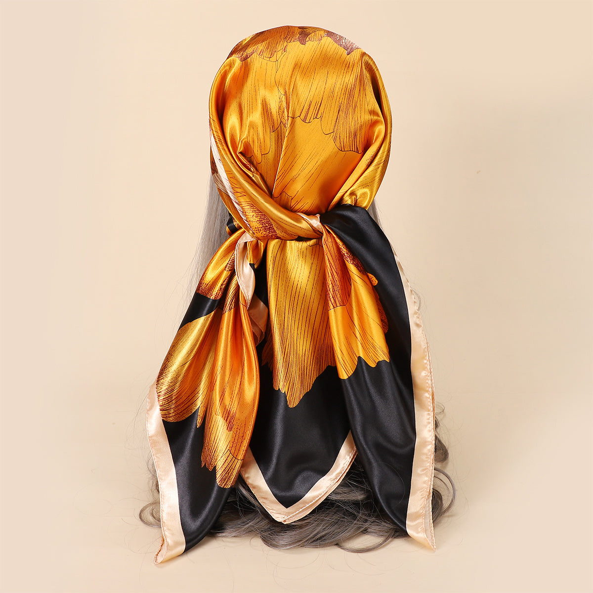 Flower Print Bandana Square Head Scarf Silk Floral Head Scarves Silk Hair Scarf