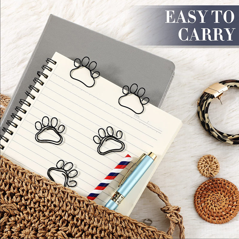 5Pcs Paw Paper Clips Mini Shape Paper Clips Fun Animal Bookmark Office Supplies