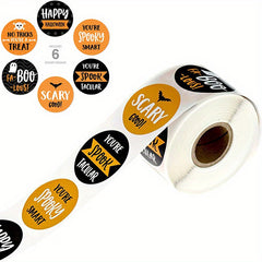 500pcs Halloween Pumpkin Round Stickers Gift Food Packaging Student Reward