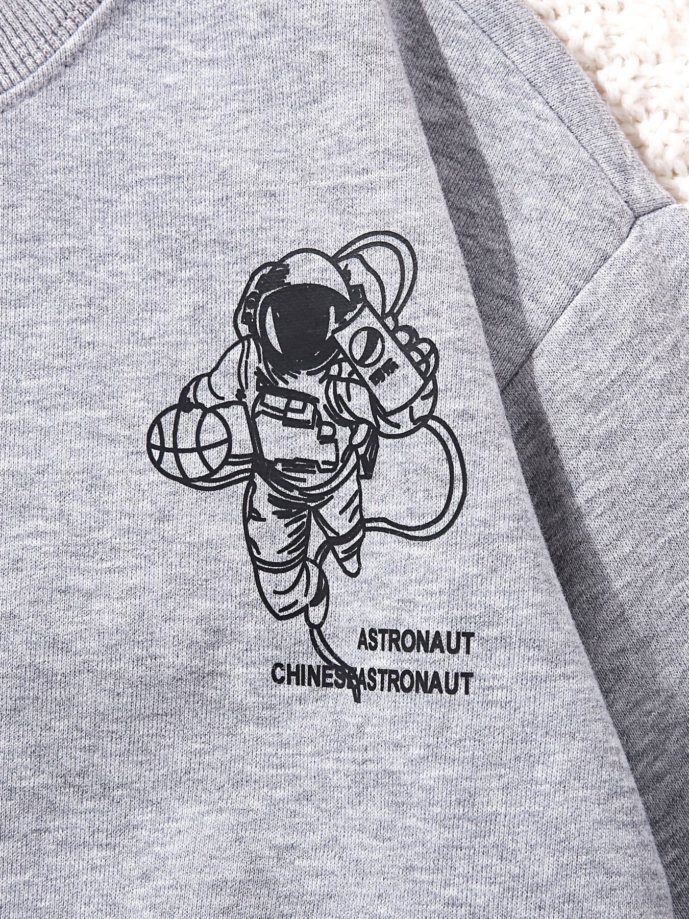 Boys Grey Cartoon Print Sweatshirt