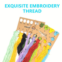 2pcs Stamped Embroidery Starter Kit DIY Hand Embroidery Fabric Threads Sewing