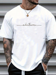 Men's Casual Letters Graphic Print Crew Neck T-shirts Top Tees