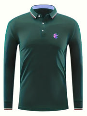 Portrait Print Men's Casual Button Up Polo