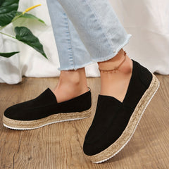 Women's Platform Espadrille Loafers Slip On Casual Flat Shoes