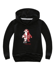 Santa Graphic MERRY CHRISTMAS Hoodie Girls Spring Fall Sports