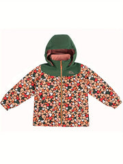 Toddler Girls Cartoon Print Hooded Jacket with Pockets
