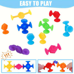 18pcs Silicone Bath Toys Suction Sensory Toys for Kids