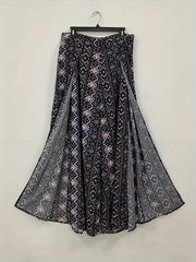 Boho Ethnic Print High Waist Skort for Women