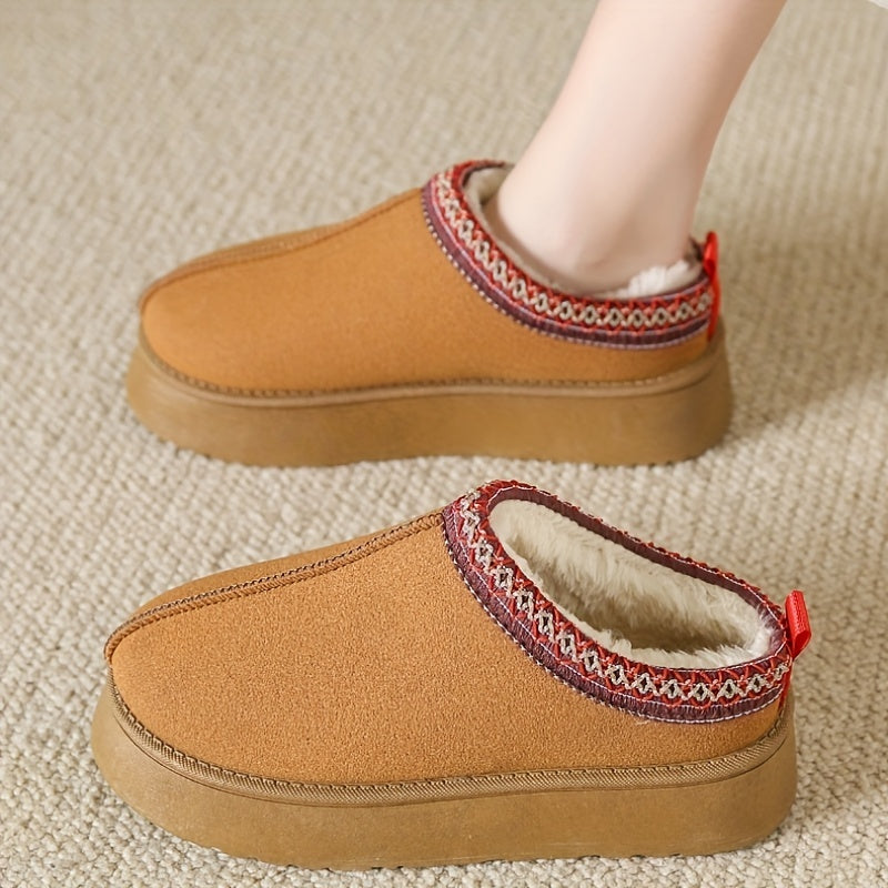 Women's Minimalist Snow Boots Slip On Winter Warm Shoes