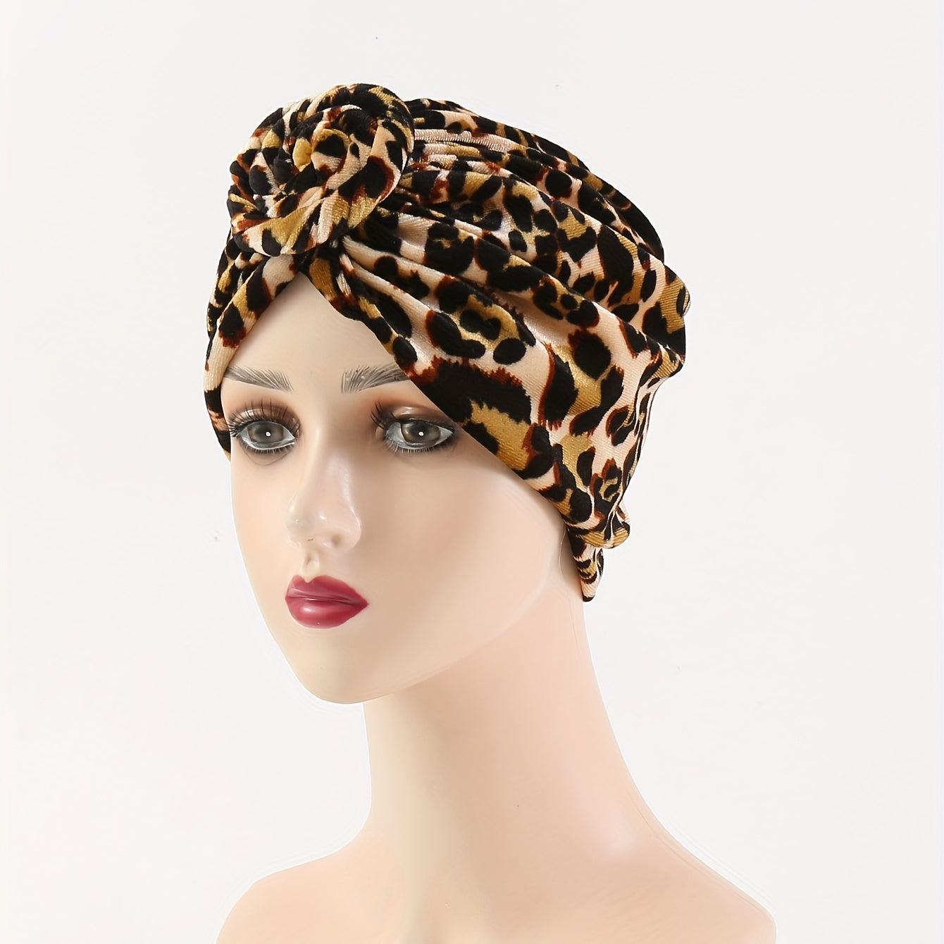 Leopard Print Turban Cap Set Chemo Cap Ramadan Beanie
