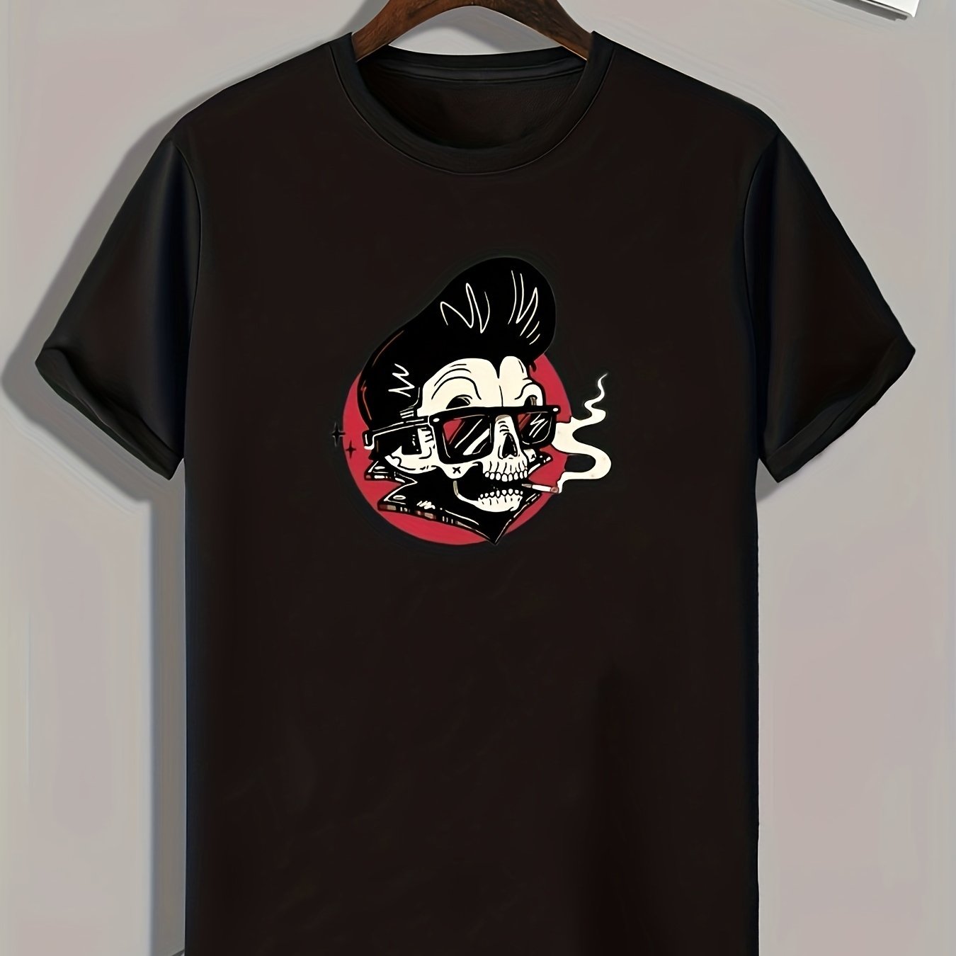 Skull Print Men's Graphic T shirt Casual Comfy Tees For Summer