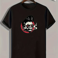 Skull Print Men's Graphic T shirt Casual Comfy Tees For Summer