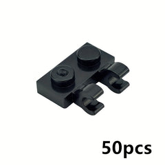 50pcs 1x2 Clip On Bricks w/ Bar Handle for Side Construction Toys