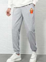 Men's Cartoon Lion Dance Print Sweatpants