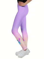 Gradient Star Graphic Leggings Girls Thick Leggings For Spring Fall Winter