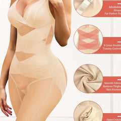 Mesh Shaping Romper Tummy Control Butt Lifting Body Shaper Women's Underwear