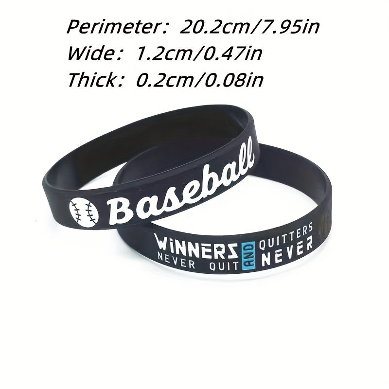 3Pcs Basketball Victory Never Give Up Wristband Silicone Bracelet