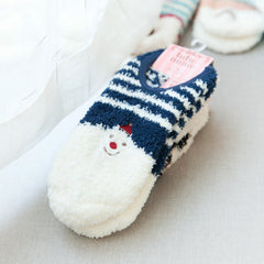 2 Pairs Women's Casual & Ankle Socks - Thick & Warm Cartoon Animal Design