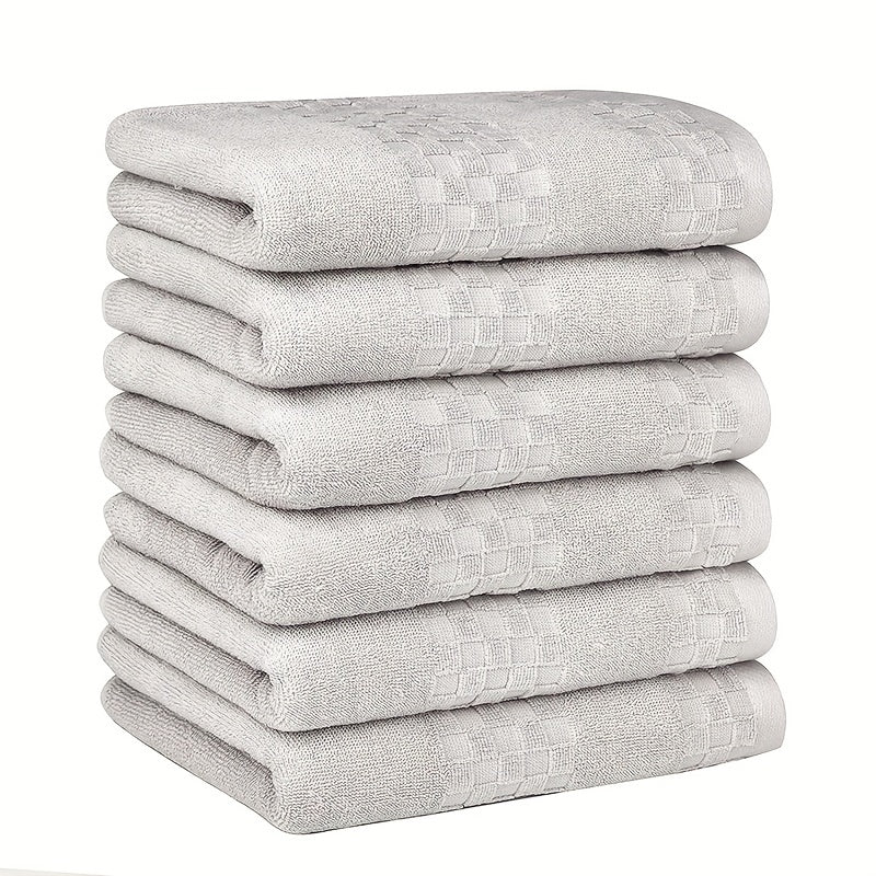 6pcs Fluffy Cotton Face Towel Absorbent Soft Bath Towel