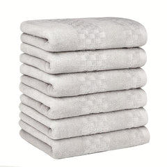 6pcs Fluffy Cotton Face Towel Absorbent Soft Bath Towel