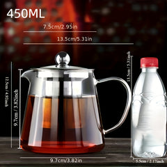 Heat Resistant Glass Teapot Thickened Filter Liner Teapot 550ml
