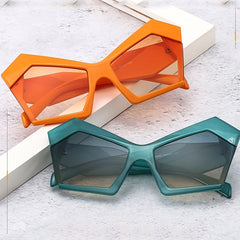 Vintage Gradient Cat Eye Sunglasses Women Oversized Shades