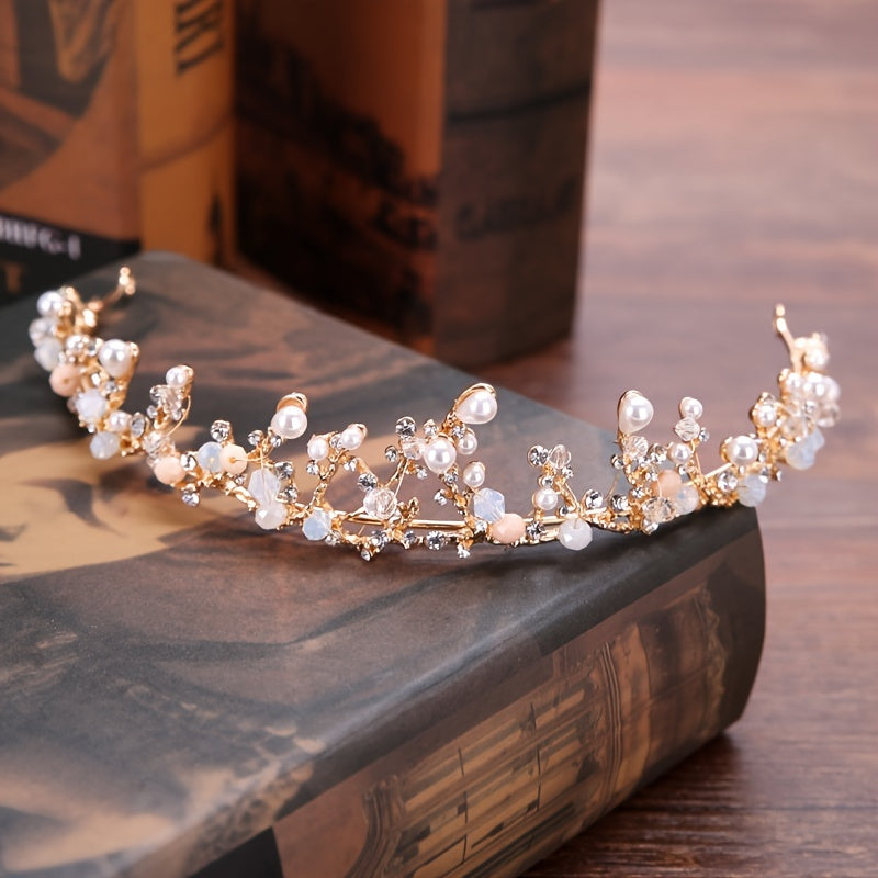 Vintage Baroque Crystal Tiara Bride Headpiece