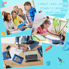 24pcs Large Pencil Pouch for 3 Ring Binder and 12pcs 2.54cm Rings Key Rings