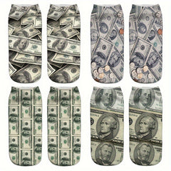3D Dollar Printed Socks for Men and Women - Novelty Gift