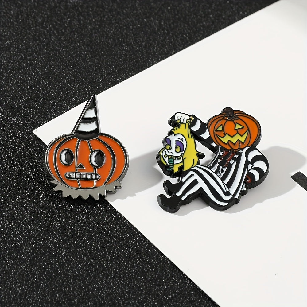 Halloween Pumpkin Enamel Brooch Pin for Accessories and Clothing