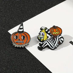 Halloween Pumpkin Enamel Brooch Pin for Accessories and Clothing