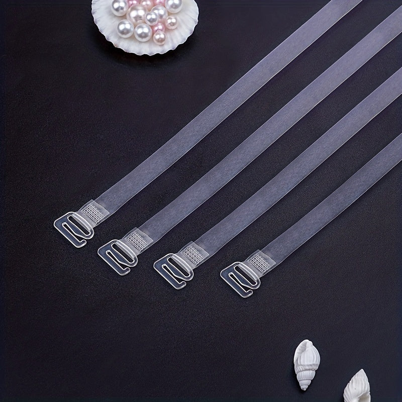 4pcs Transparent Shoulder Straps Invisible Adjustable Underwear Straps