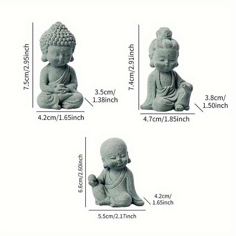 Charming Buddha Statue Zen Decor for Aquariums Gardens Sand Tables