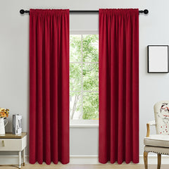 Red Solid Fleece Curtain Thickened Soft Material