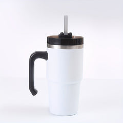 20oz Stainless Steel Insulated Car Cup with Handle Straw