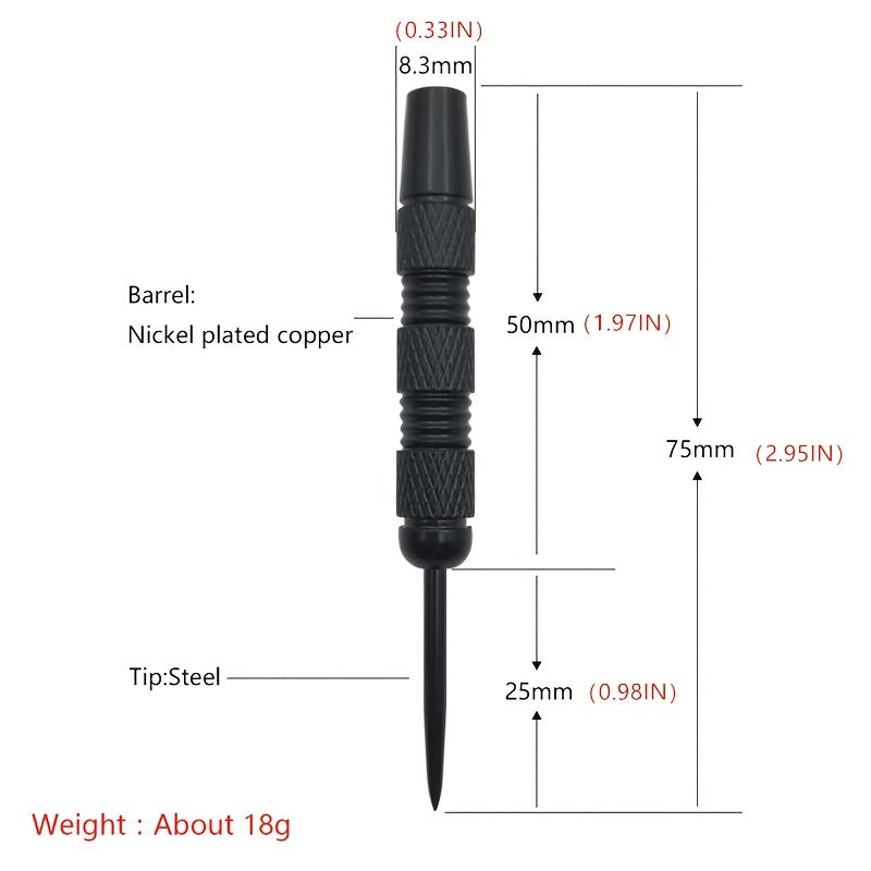 High Nickel Dart Needles w/ 4 5mm Screw Interface for Dart Sports & Tournaments