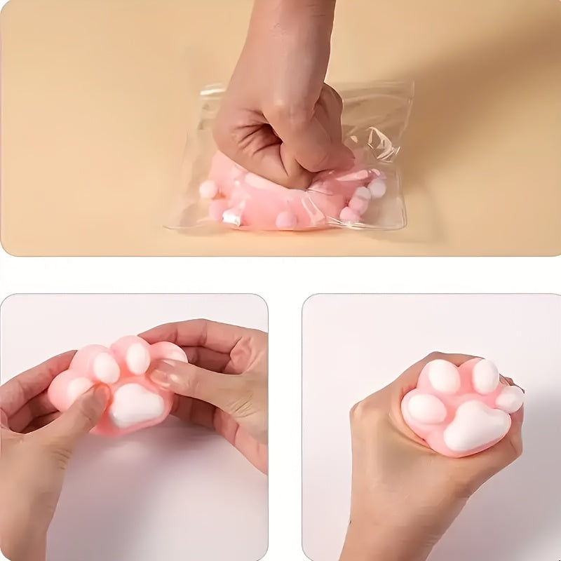 Cat Paw Squeeze Toy Soft Rubber Relaxation Toy Pink