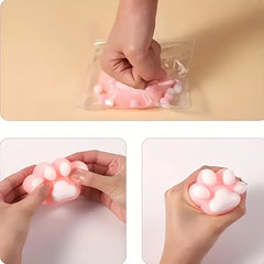 Cat Paw Squeeze Toy Soft Rubber Relaxation Toy Pink