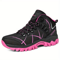 Women's Outdoor Hiking Boots Round Toe Lace Up Platform Shoes