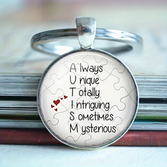 Vintage Keychain Necklace English Charm for Bags Wallets Accessories