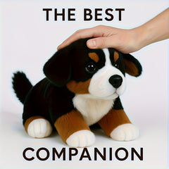 Soft Beresford Stuffed Dog Plush Toy & Collar Expressive Eyes Plush Material